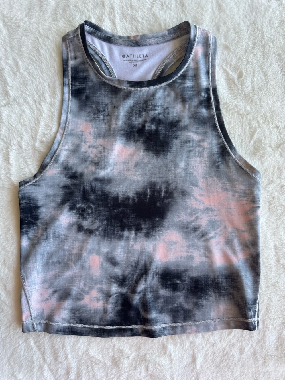 **Athleta Tie-Dye Racerback Cropped Tank Top – XS**